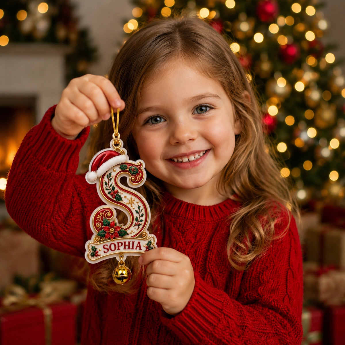 Personalized Letter Initial Christmas Ornament‑Custom Name Family Holiday Keepsake