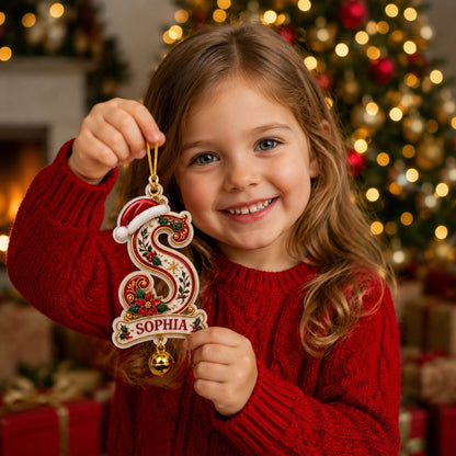 Personalized Letter Initial Christmas Ornament‑Custom Name Family Holiday Keepsake