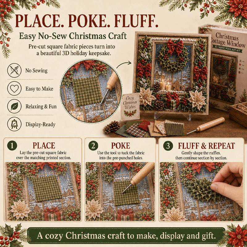 🔥Last Day 50% Off 🎁 3D-kerststof-poke-art-set