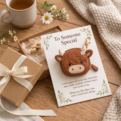 Little Treasures Animal Keychain Pouch & Message Card