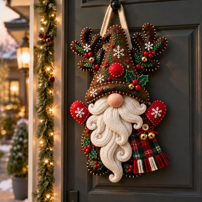 Christmas Gnome Mug Door Hanger 🎄 Felt Santa Gnome Wall Decor Xmas Front Door Ornament Holiday Home Decoration Gift