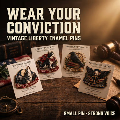 🦅 Patriotic Freedom Enamel Pins | Resist Tyranny Question Authority Animal Lapel Pins