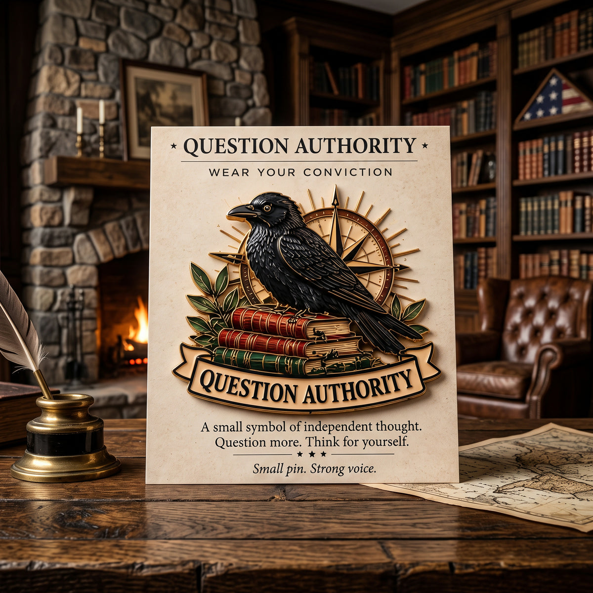 🦅 Patriotic Freedom Enamel Pins | Resist Tyranny Question Authority Animal Lapel Pins