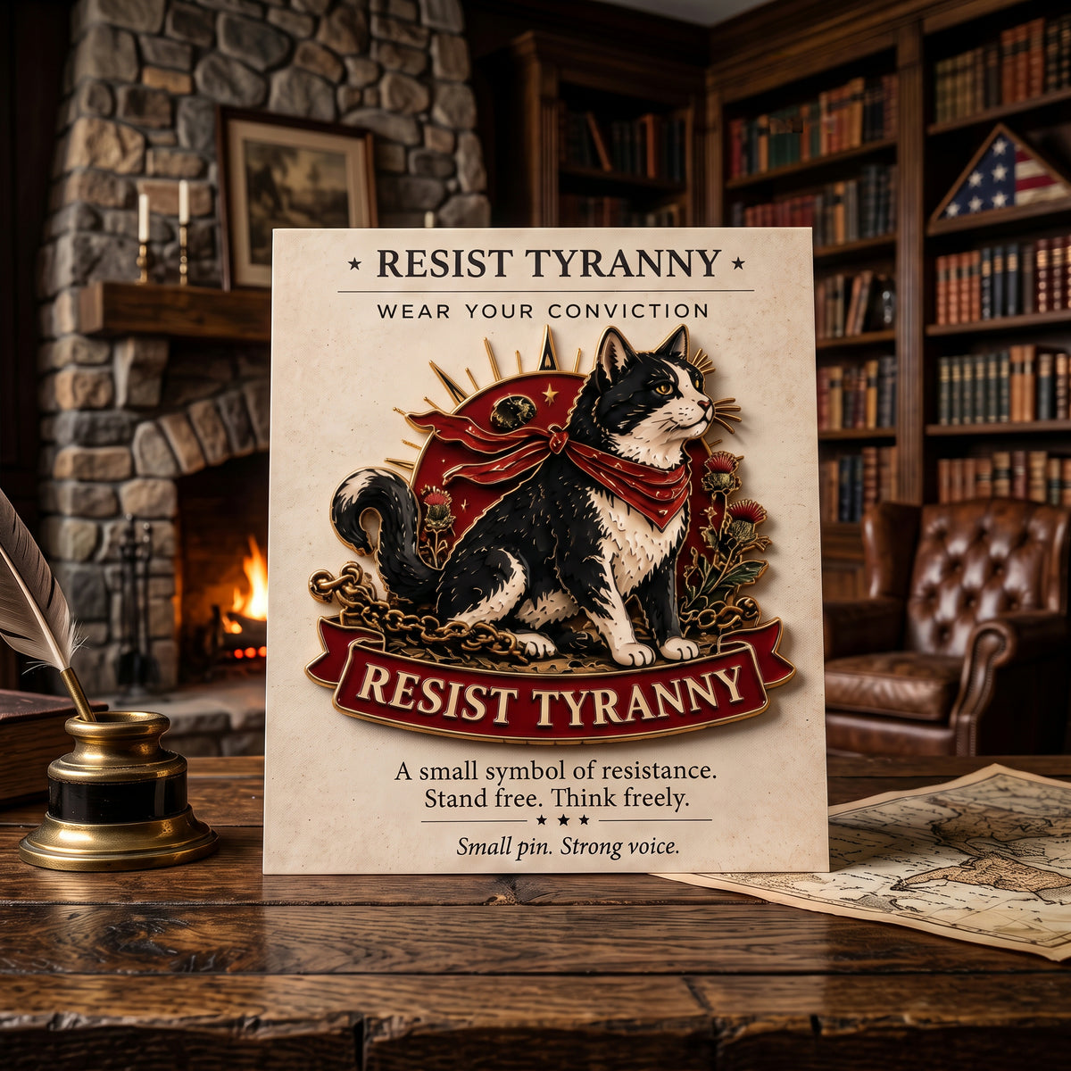 🦅 Patriotic Freedom Enamel Pins | Resist Tyranny Question Authority Animal Lapel Pins