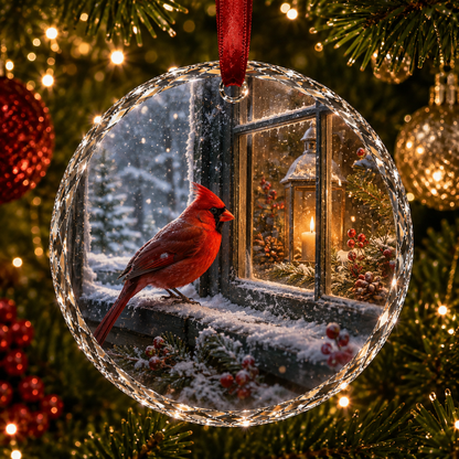 Christmas Landscape Scene Ornament – Festive Holiday Hanging Decoration