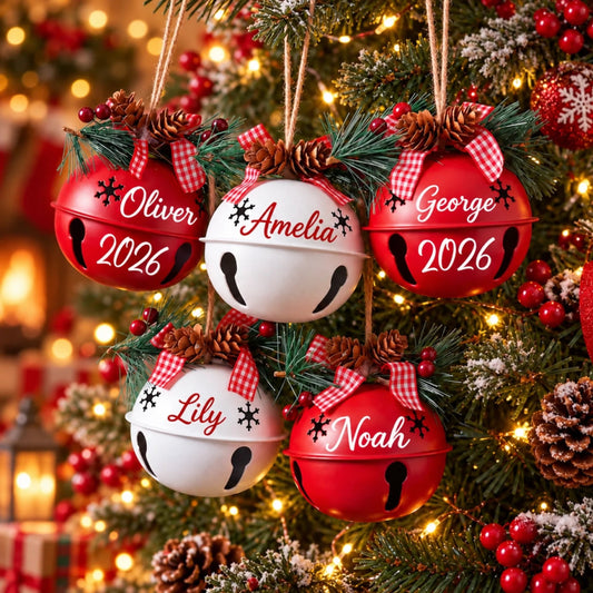 ✨ 💖 Personalized Jingle Bell Ornament – Gift For Family 🎄
