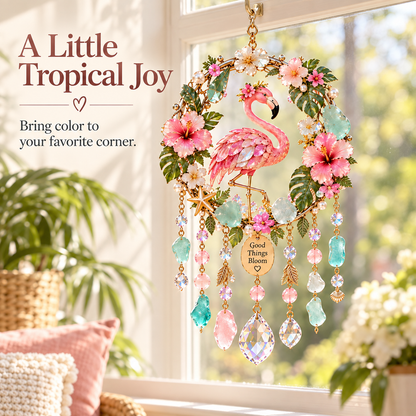 Whimsical Acrylic Wind Chime Suncatchers | Meaningful Animal Pendants with Sparkling Crystals ✨