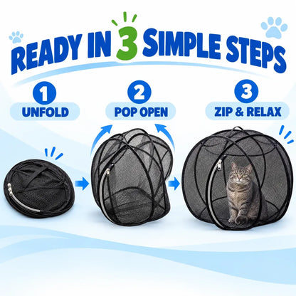 ⏳ Last Day 50% OFF – 🐱 Pop Up Cat Playpen | 32-Inch Breathable Mesh Enclosure for Indoor & Outdoor Use 🌿