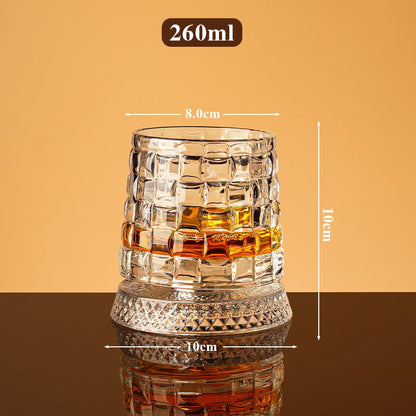 🔥Last Day Promotion-50% OFF 💥Rotating Crystal Whiskey Tumbler Glass