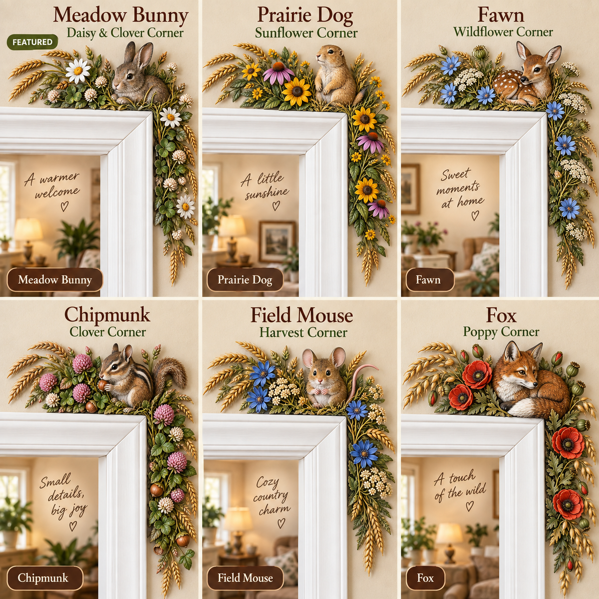 ⏰ LAST DAY SALE 50% OFF! 🐇🌿Whimsical Woodland Friends Door Corner Decor | Nature-Inspired Home Accents 🌿🚪