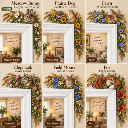 ⏰ LAST DAY SALE 50% OFF! 🐇🌿Whimsical Woodland Friends Door Corner Decor | Nature-Inspired Home Accents 🌿🚪