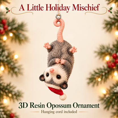 🎄 "Hanging Around" Santa Possum Ornament | Funny Upside-Down Christmas Tree Decor 🐾