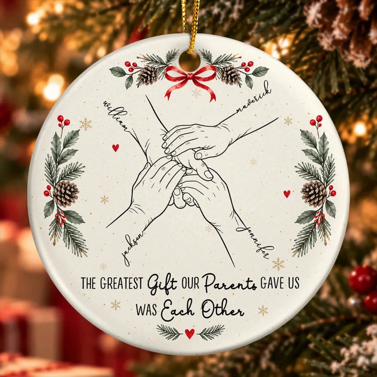 Personalized The Greatest Siblings Ceramic Ornament