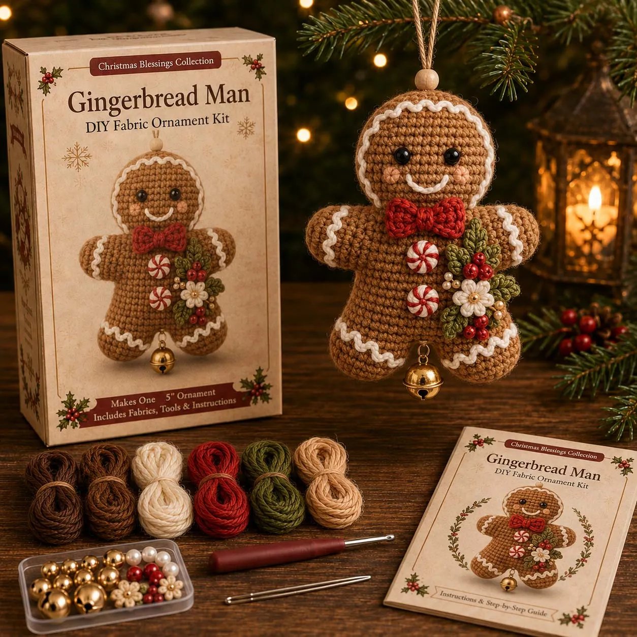 🎄Beginner-Friendly Christmas Character DIY Ornament Kit | Complete Craft Set with Gift Box Soft, Materials, Decorative Details & Step-by-Step Instructions Included ✨