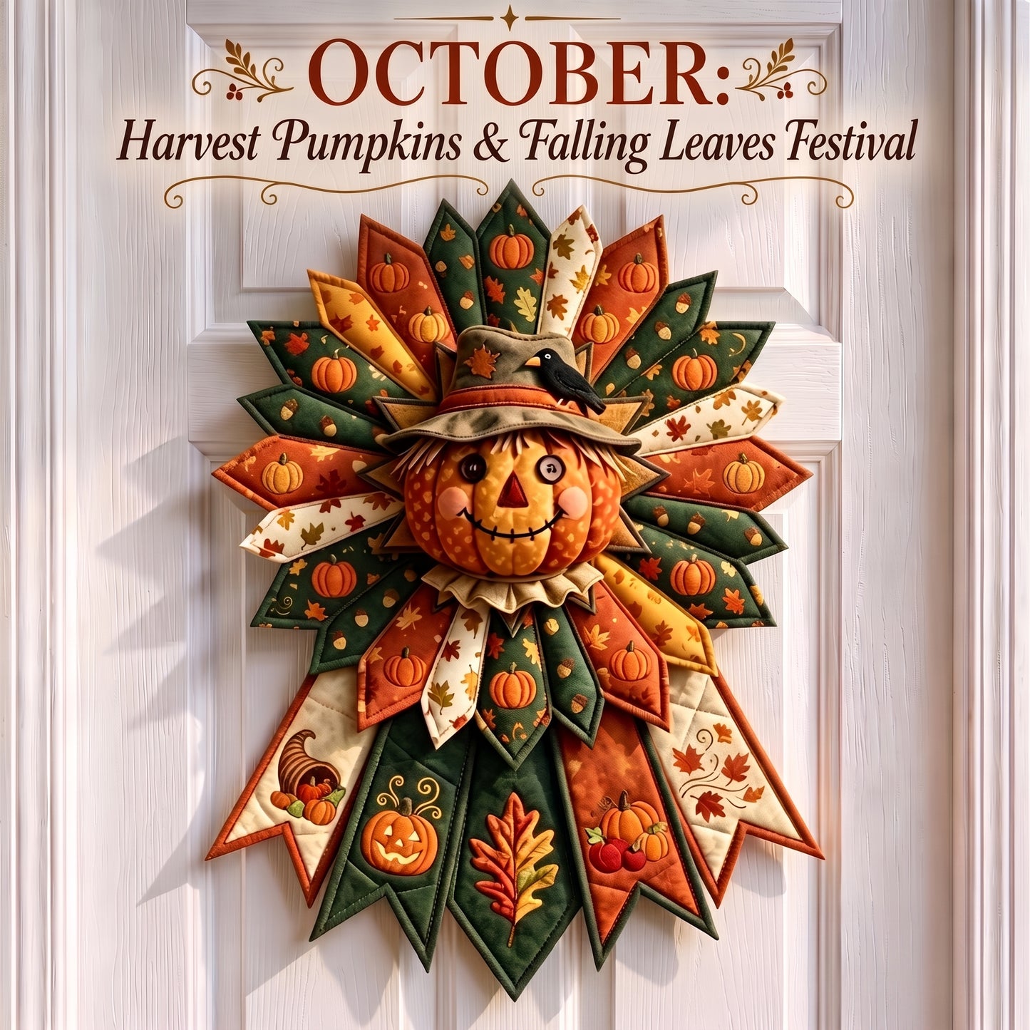 DIY Monthly Seasonal Door Hanger Kit 🎪 Farmhouse Fabric Wreath for Front Door, 12 Month Holiday Home Decor