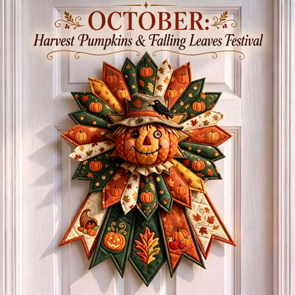 DIY Monthly Seasonal Door Hanger Kit 🎪 Farmhouse Fabric Wreath for Front Door, 12 Month Holiday Home Decor