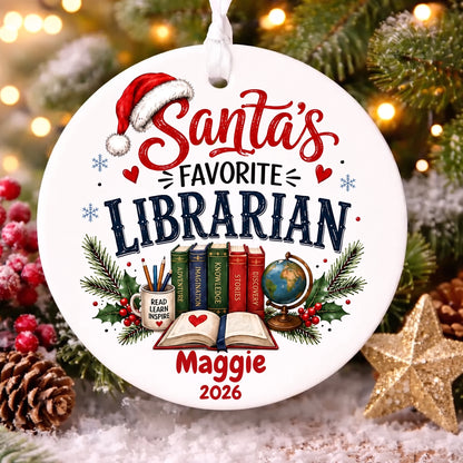 Personalized Santa's Favorite Profession Christmas Ornament