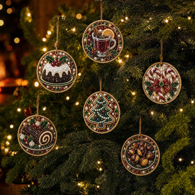 ✨🎁6 Pcs Christmas DIY Diamond Painting Ornaments