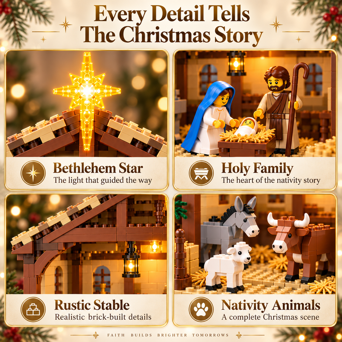 ⏳ Last Day 50% OFF – 🌟The Nativity Story Building Block Set