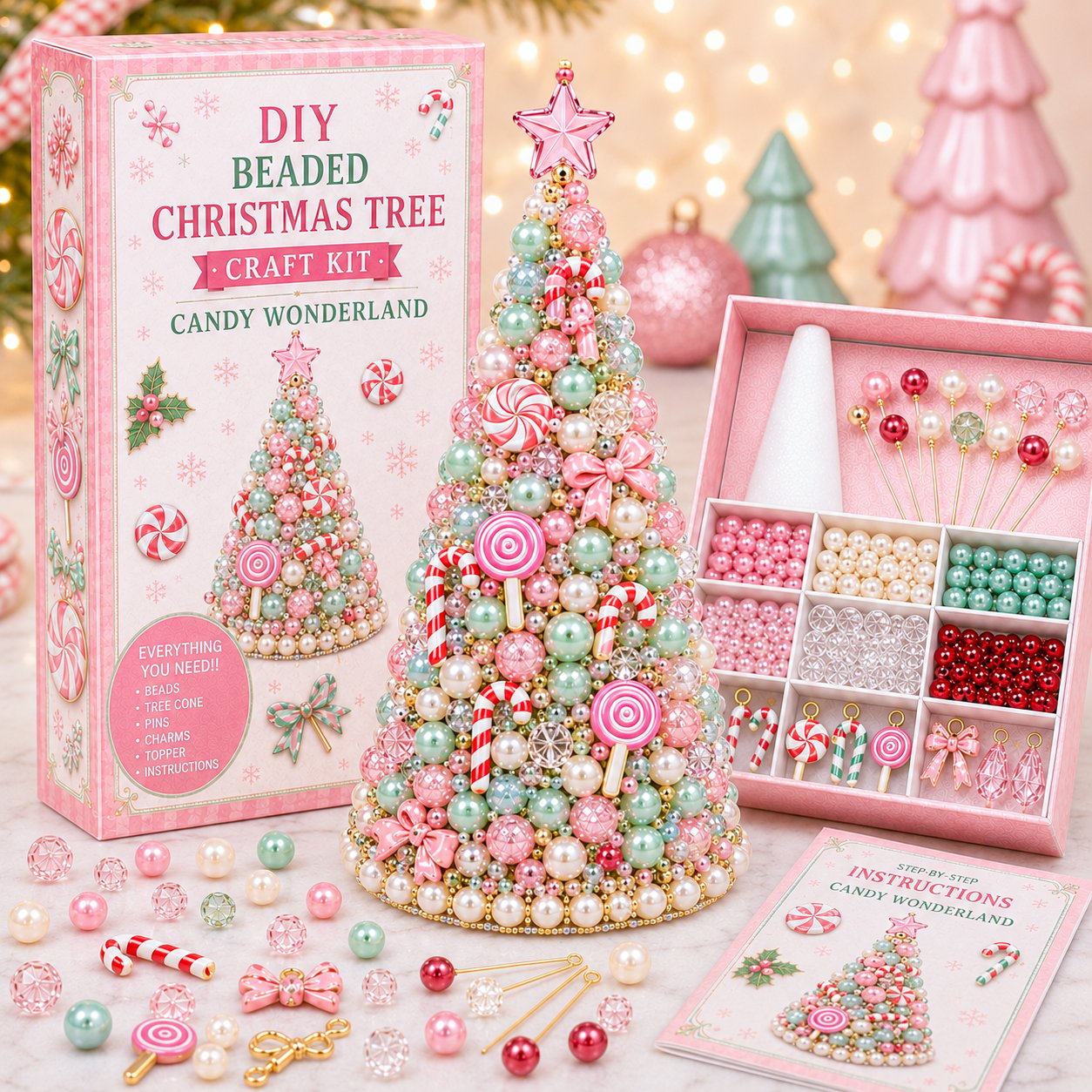 🔥Last Day 50% OFF - 🎄✨ DIY Beaded Christmas Tree Craft Kit