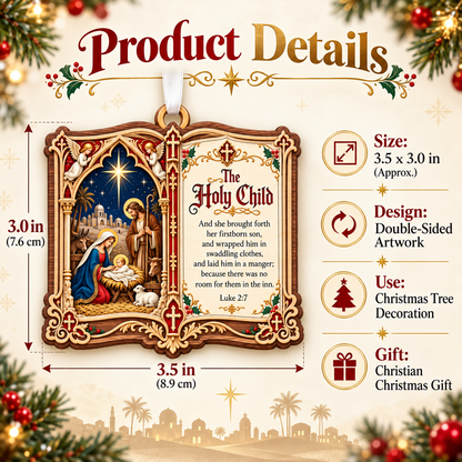 Christian Christmas Bible Verse Book Ornament – Nativity Scripture Keepsake