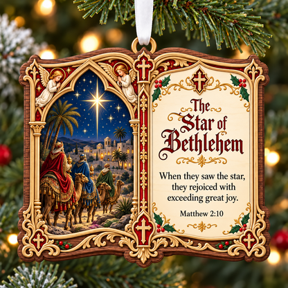 Christian Christmas Bible Verse Book Ornament – Nativity Scripture Keepsake