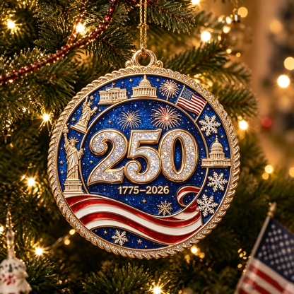 USA 250th Anniversary Christmas Ornament