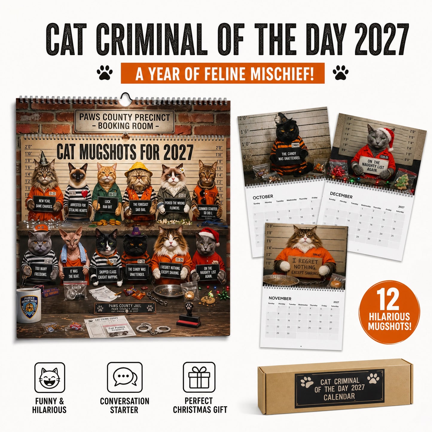 🔥Last Day 50% OFF - 😂Cat Criminal of the Day 2027