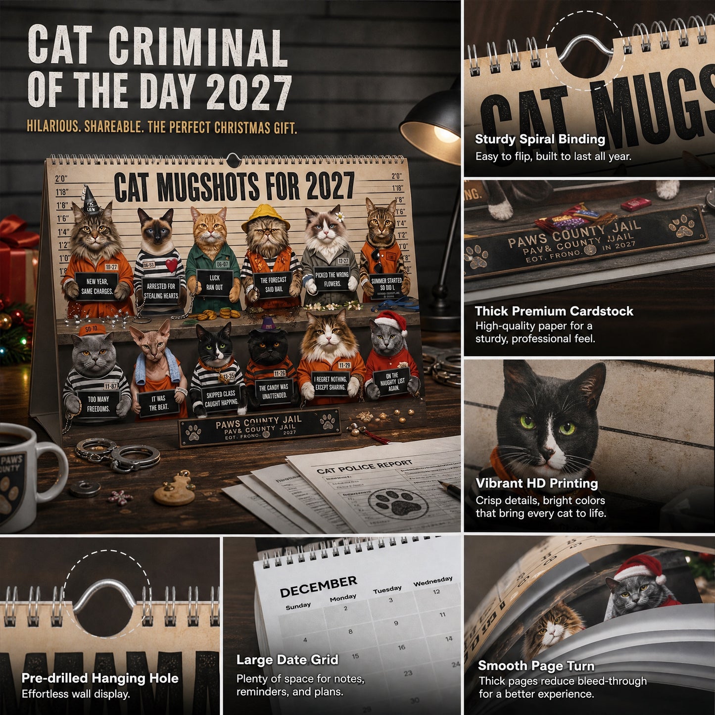 🔥Last Day 50% OFF - 😂Cat Criminal of the Day 2027