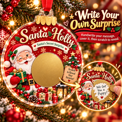 Scratch Surprise Christmas Ornament – Write Your Own Message & Reveal the Surprise 🎁