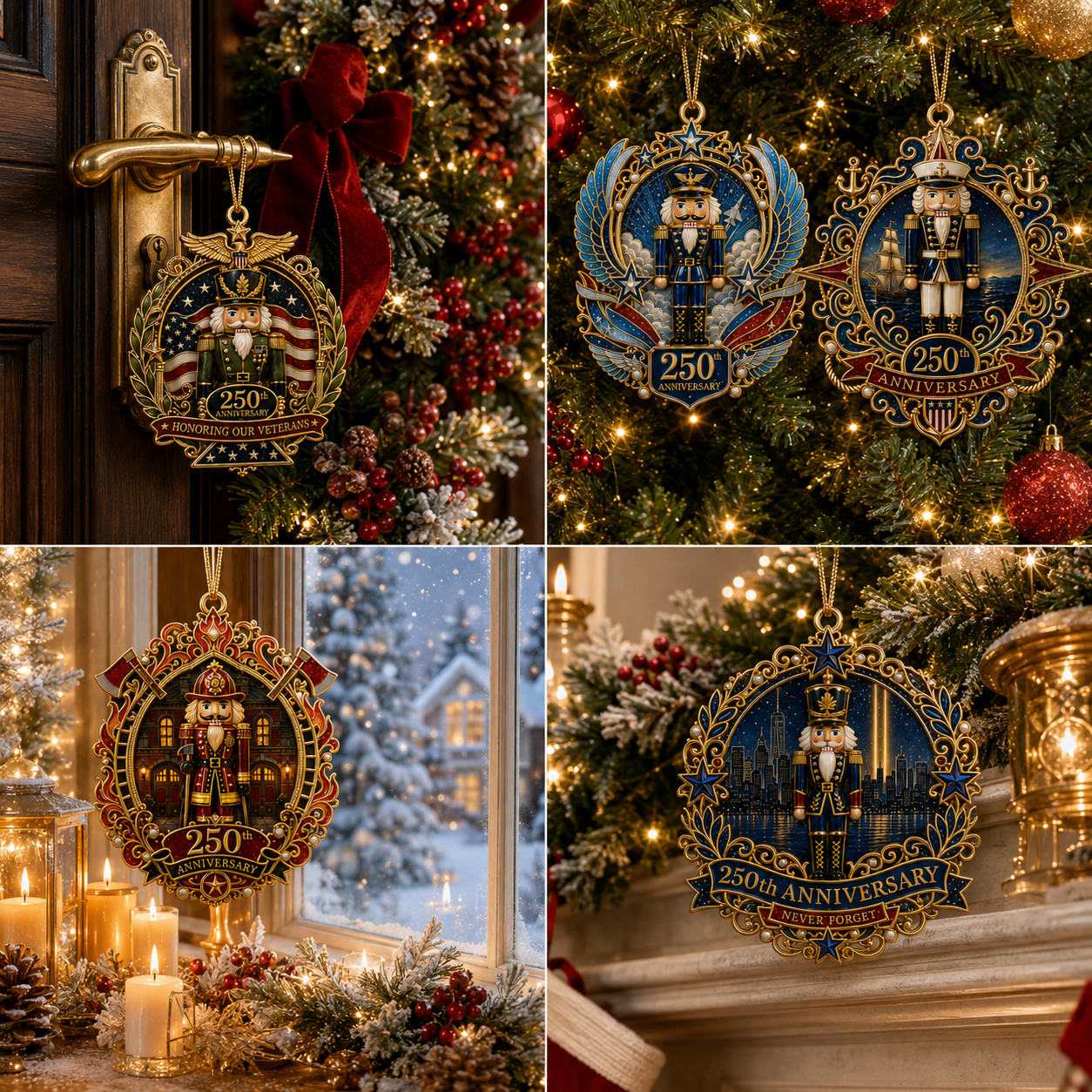 🔥 Limited Edition 🔥 250th Anniversary Hero Tribute Nutcracker Ornaments 🎄🇺🇸✨