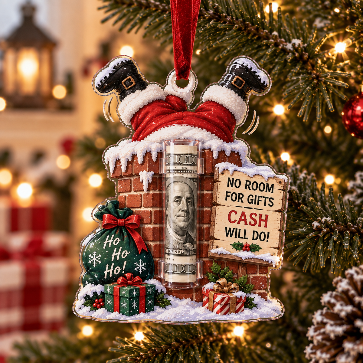 🎄 Christmas Cash Holder Ornament — Because Cash Always Fits!