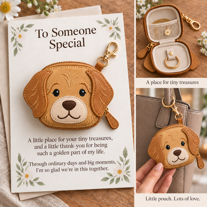 Little Treasures Animal Keychain Pouch & Message Card