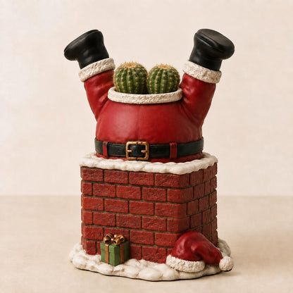 Santa Stuck in the Chimney Succulent Planter 🎅🌵