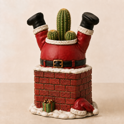 Santa Stuck in the Chimney Succulent Planter 🎅🌵