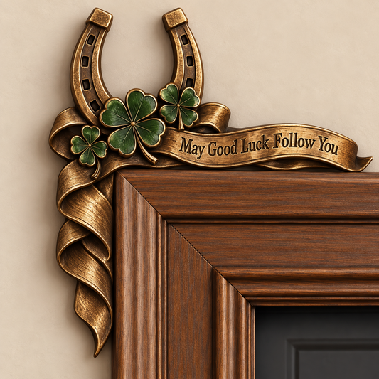 🍀 Vintage "May Good Luck Follow You" Horseshoe Door Corner Decor | Rustic Farmhouse Charm