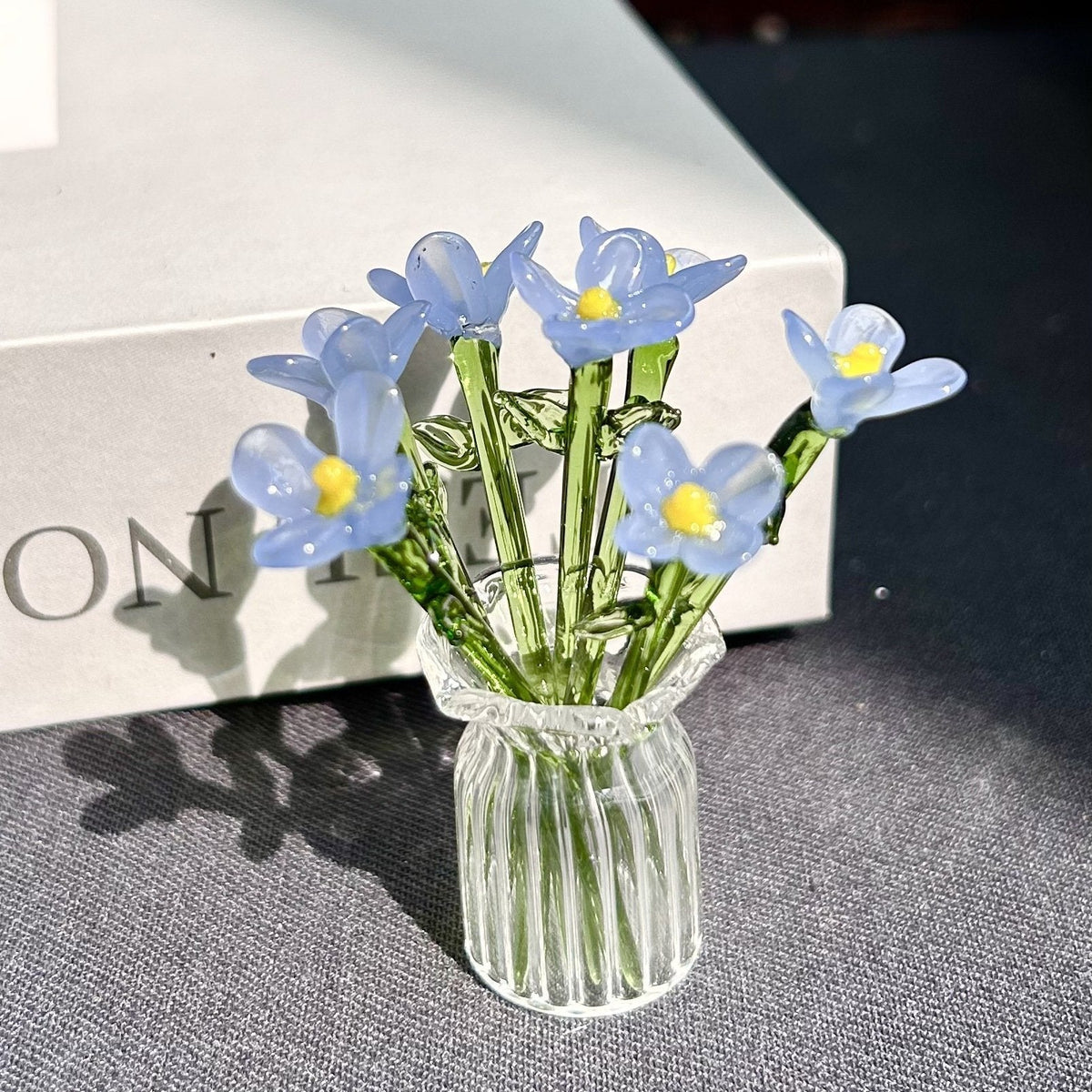 🎁Mini Glass Flower Ornament Crafts Artificial Flower Floral Figurine