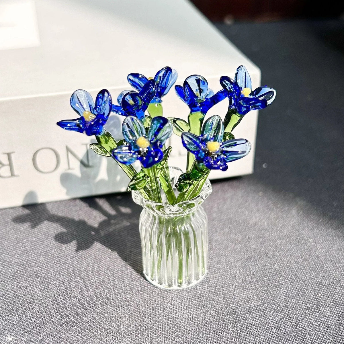 🎁Mini Glass Flower Ornament Crafts Artificial Flower Floral Figurine