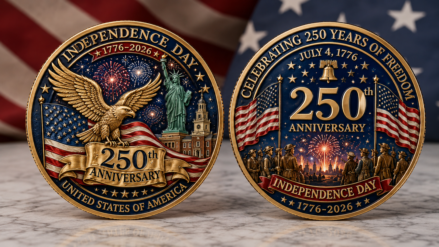 🔥Last Day 49% OFF🔥 - 250th Anniversary Independence Day Commemorative Coin – 1776-2026
