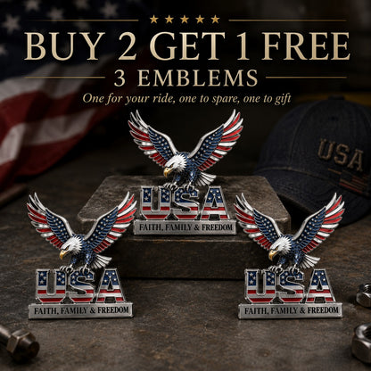 🇺🇸250th Anniversary 65% OFF - ★USA Faith, Family & Freedom★ Metal Emblem