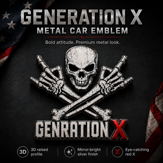 GENERATION X Metal Skull Car Emblem