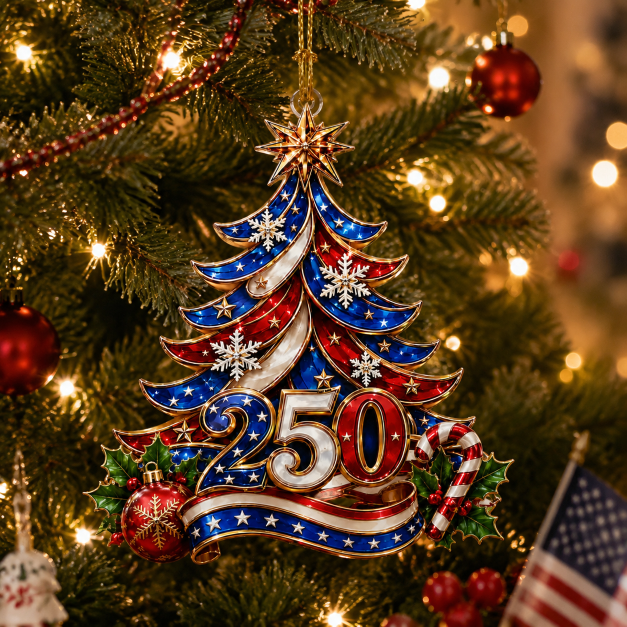 💖USA 250th Anniversary Christmas Ornament