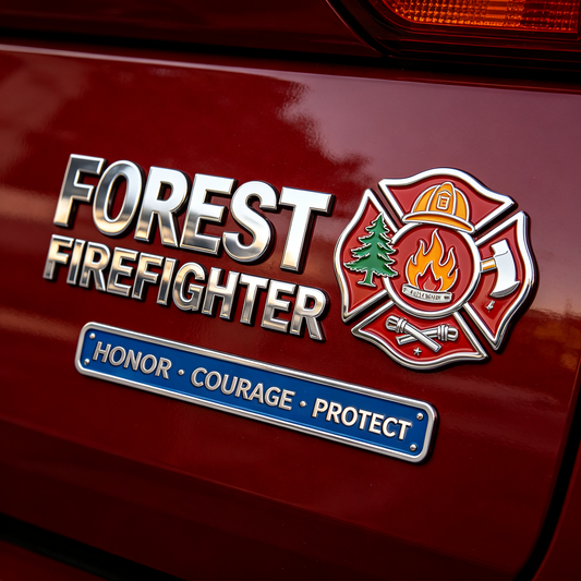 Forest Firefighter Metal Car Emblem