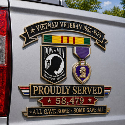 🎖️Vietnam Veteran 1955–1975 Memorial Metal Car Emblem