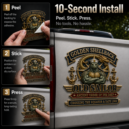 🏆Last Day Promo: 49% OFF -⚓Golden Shellback Old Sailor Metal Emblem