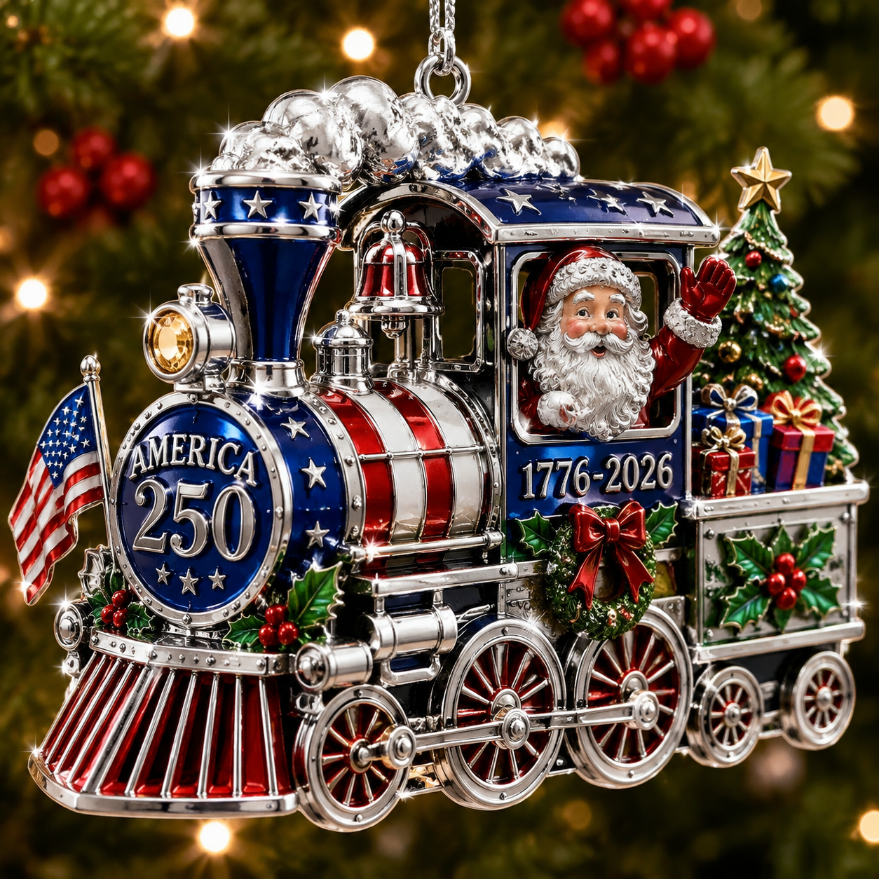 USA 250th Anniversary Christmas Ornament