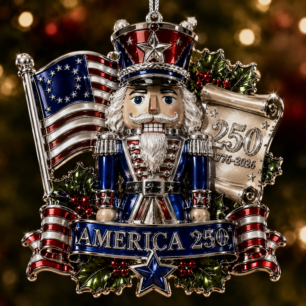 💖USA 250th Anniversary Christmas Ornament