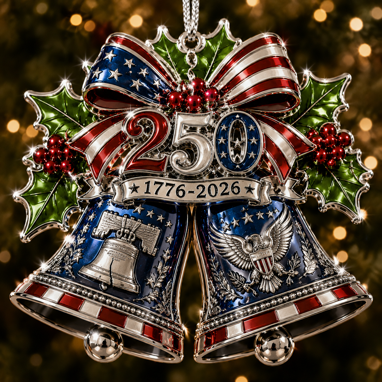 USA 250th Anniversary Christmas Ornament
