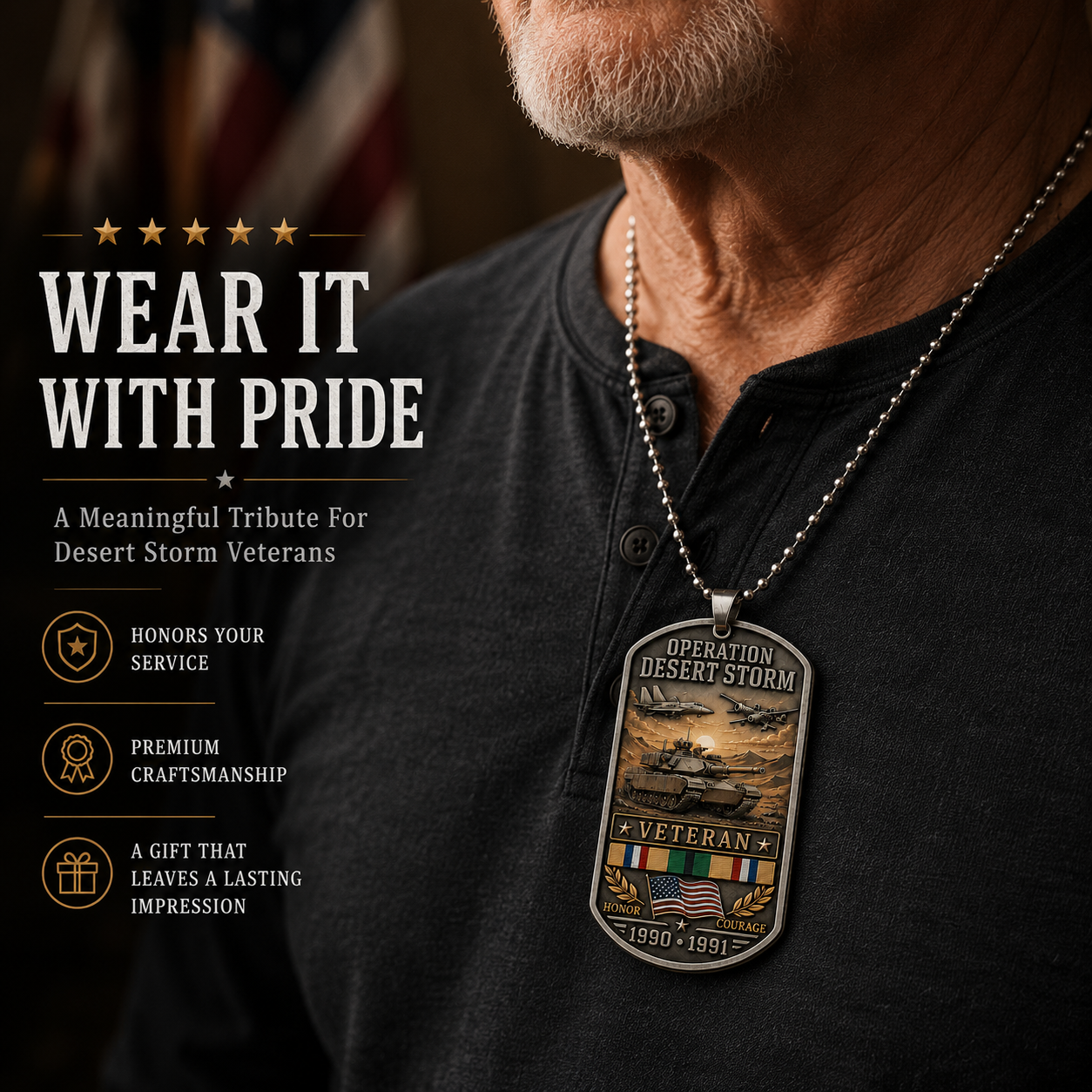 🇺🇸 Operation Desert Storm Veteran Necklace