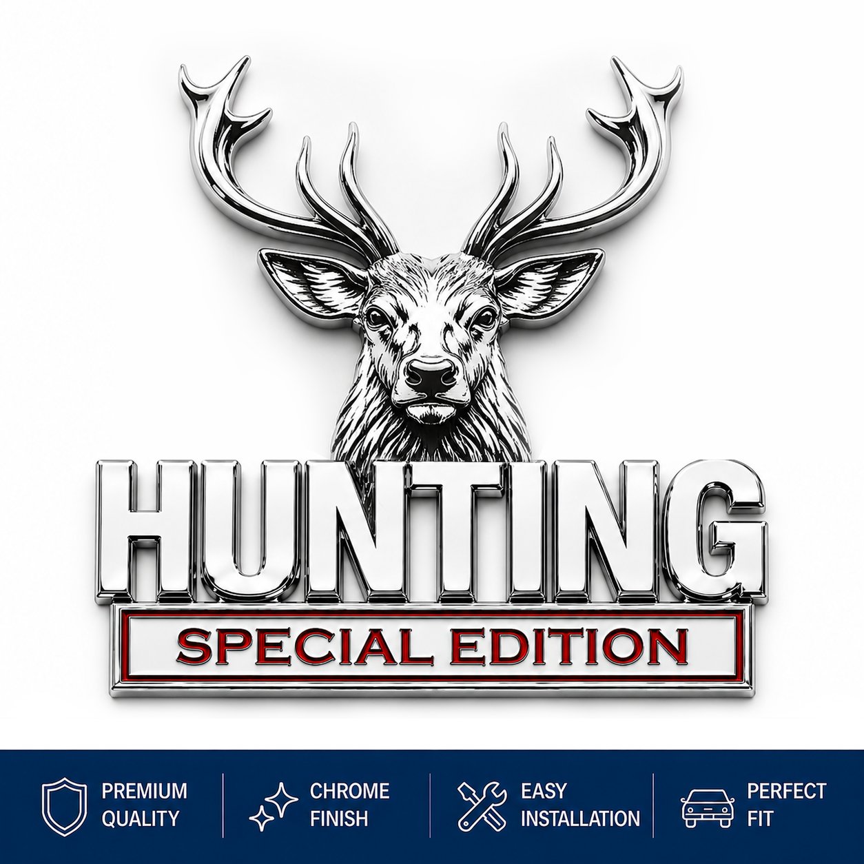 🏆Last Day Promo: 49% OFF! 🦌 HUNTING Special Edition Chrome Metal Car Emblem